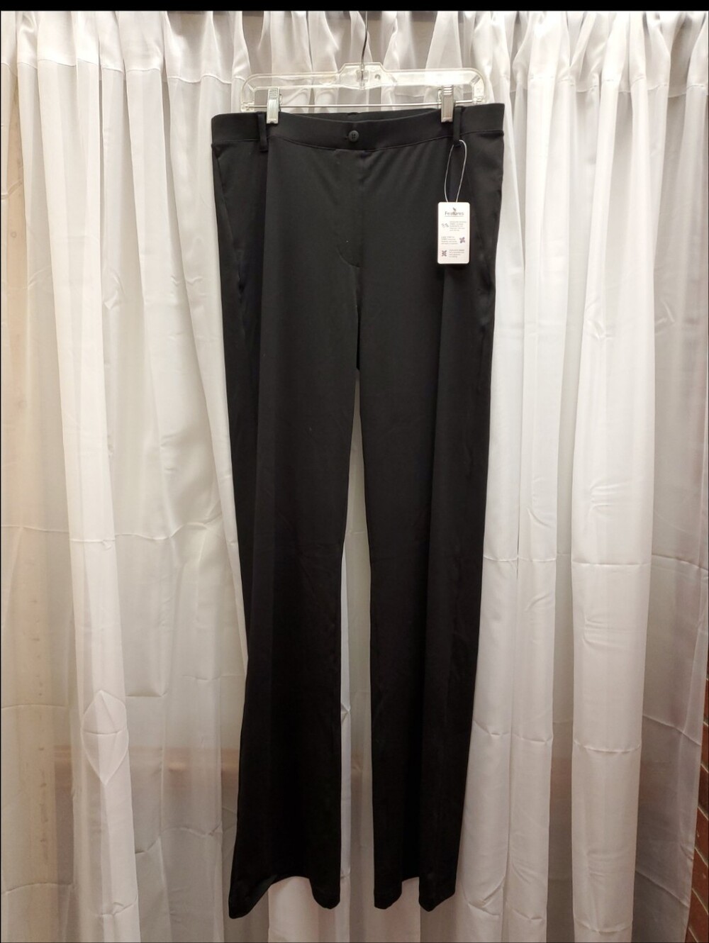 Yogipace XL Black Dress Pants Stretch Straight Leg Pull On Work Career. Inseam36